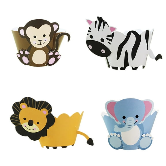 Animals Cupcake Wrappers Funny Dinosaur Cake Decrorations For Kids Boys Birthday