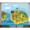 thumbnail image 1 of Ambesonne Animals Curtains 2 Panel Set, Happy Planet Mountains, 108" x 90", Multicolor, 1 of 3