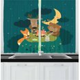 thumbnail image 1 of Animals Curtains 2 Panels Set, Animals Resting around Bonfire Fox Reindeer Birds under Moon Night Sky Friends Time, Window Drapes for Living Room Bedroom, 55W X 39L Inches, Multicolor, by Ambesonne, 1 of 2