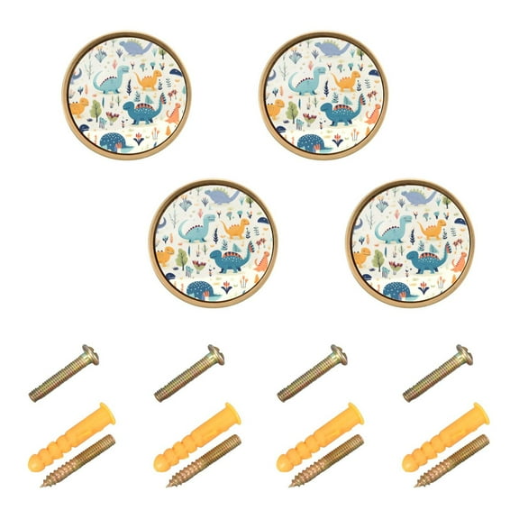 Animals Dinosaurs Cabinet Knobs Kitchen Drawers Knobs Door Round Pulls Knob Handles Dresser Cupboard Wardrobe Decorative Set of 4