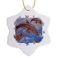 thumbnail image 1 of 3drose, Animals Dolphins, 3 inch Snowflake Porcelain Ornament, 1 of 7