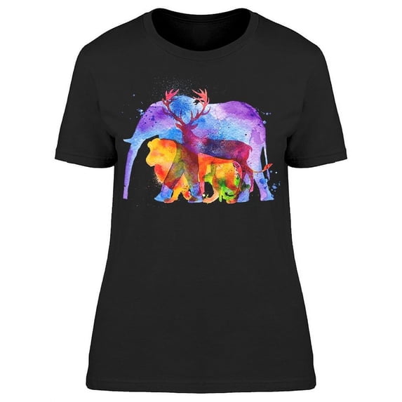 Animals Elephant Deer T-Shirt Women -Image by Shutterstock, Female Large