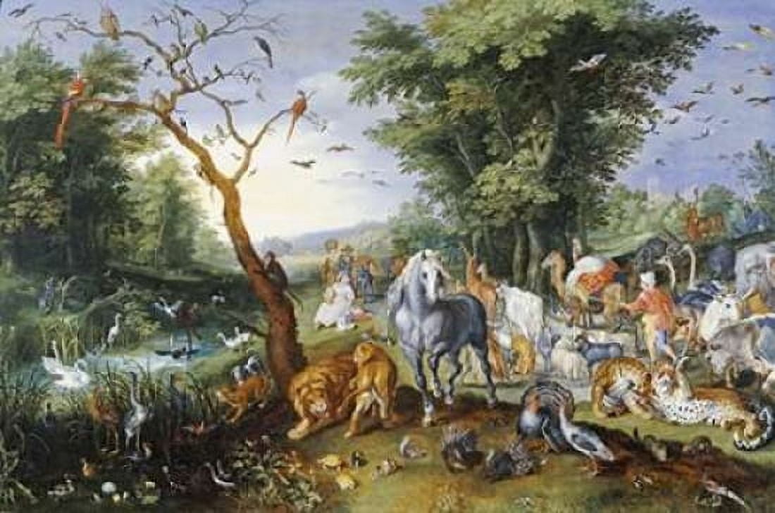 Animals Entering Noahs Ark Canvas Art - Jan Brueghel the Younger (12 x 18)
