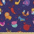 thumbnail image 1 of Ambesonne Animals Fabric by the Yard Upholstery, Zodiac Signs Taurus Leon, 10 Yards, Multicolor, 1 of 5