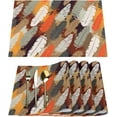 thumbnail image 1 of Animals Feathers Placemats Set of 4 Rectangle Table Mats Washable Heat-Resistant Place Mat for Kitchen Dining Table Decor Indoor Outdoor, 1 of 5