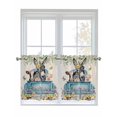 thumbnail image 1 of Animals Flowers 2 Panel Kitchen Curtains for Small Windows, Weeping Spring Floral Elegant Pastoral Rustic Bathroom Tier Curtain, Short Window Treatment for Bedroom/Living Room 55"x24", 1 of 6