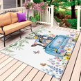 thumbnail image 1 of Animals Flowers Outdoor Rug 5x7 Ft, Non Slip Washable Area Rug, Weeping Spring Floral Elegant Pastoral Patio Rugs Carpet Runner, Large Floor Mat for Indoor/Outdoor Deck Porch Camping, 1 of 8