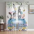 thumbnail image 1 of Animals Flowers Sheer Curtains 63 Inch Length 2 Panels Set Window Treatments, Weeping Spring Floral Elegant Pastoral Rod Pocket Semi Curtains for Living Room/Bedroom/Kitchen Décor, 104"W x 63"L, 1 of 7