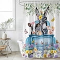 thumbnail image 1 of Animals Flowers Small Stall Shower Curtain, Waterproof Shower Curtains for Bathroom, Weeping Spring Floral Elegant Pastoral Washable Fabric Bath Curtain for Bathtub Decoration with Hooks 36x78 Inches, 1 of 9