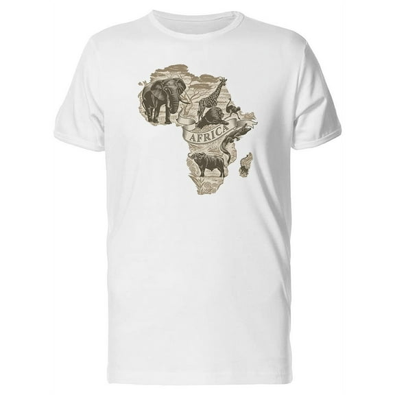 Animals From Africa Map T-Shirt Men -Image by Shutterstock, Male x-Large