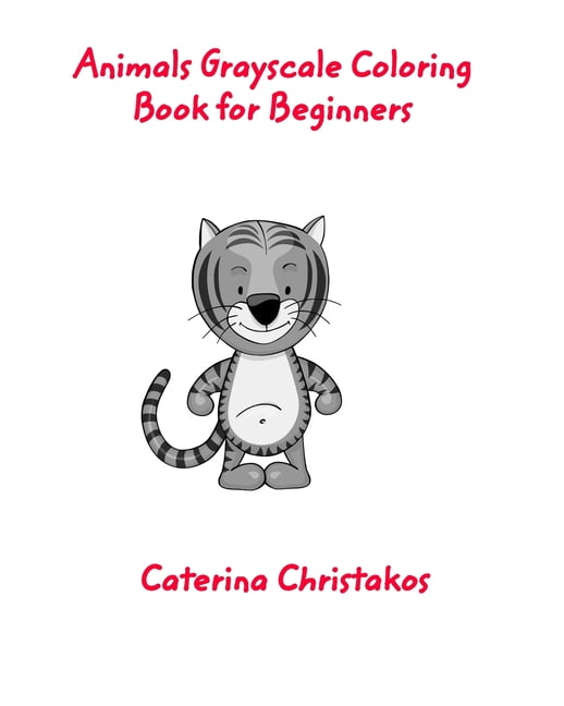 Animals Grayscale Coloring Book for Beginners (Paperback)