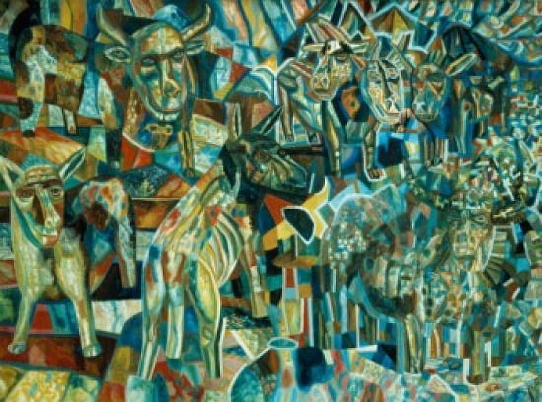 The Animals II by Pavel Nikolaevic Filonov oil on canvas 1930 1883-1941 Russia St Petersburg State Russian Museum Canvas Art - Pavel Nikolaevic Filonov (18 x 24)