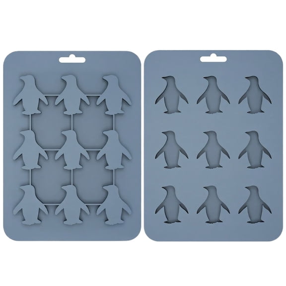 Animals Ice Cube Mold - Cute Penguin Shape Silicone Ice Cube Tray, Flexible & Easy Release Ice Mold,Blue