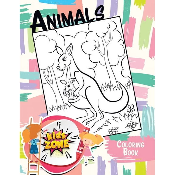 Animals: Kids Zone Coloring Book, (Paperback)