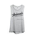 thumbnail image 1 of Animals Make Me Happy Women's Fashion Sleeveless Muscle Workout Yoga Tank Top Sport Grey 2X-Large, 1 of 3