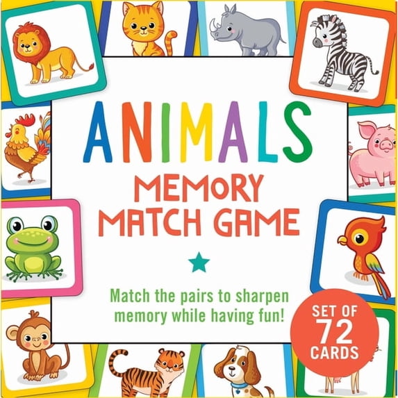 Animals Memory Match Game (Set of 72 Cards) (Other)