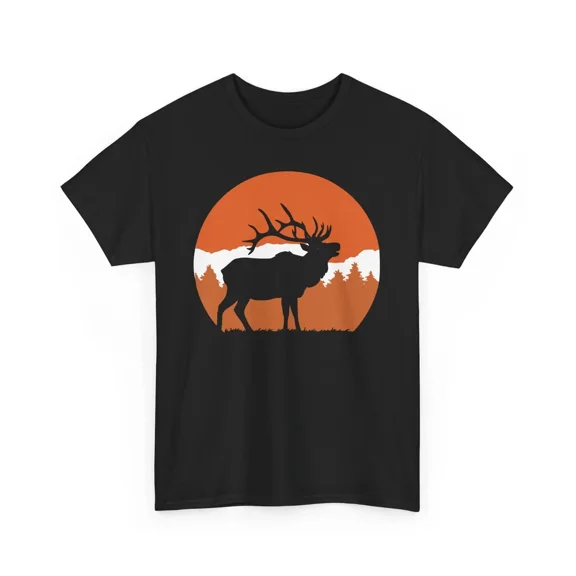 Animals Montana Elk Novelty Hunting Graphic Tee Wildlife Nature Unisex T-Shirt, up to Size 5XL