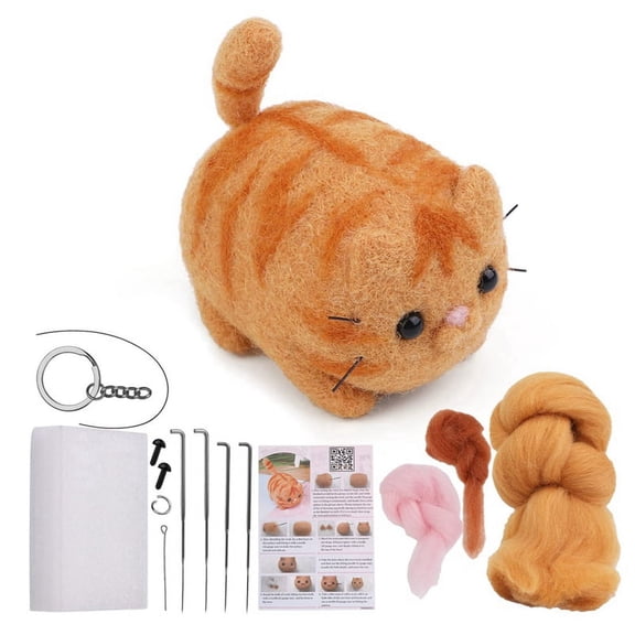 Animals Needle Felting Set, DIY Wool Felt Materials Set with Tool Instruction for Craft Project