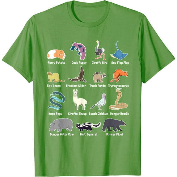 Animals Of The World Rare Exotic Animals Funny Memes Gift Unisex T-Shirt for Men Women Kids Toddler,Lime Color,Size 4T