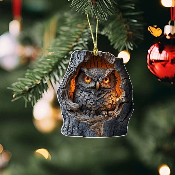 Animals Ornaments, Spring Winter Animals Ornaments, Owl Forest Animal Decoration for Animal Lovers, Animal Christmas Tree Charm, Ornaments, Best Gifts for Family Friends-Rearview Backpack