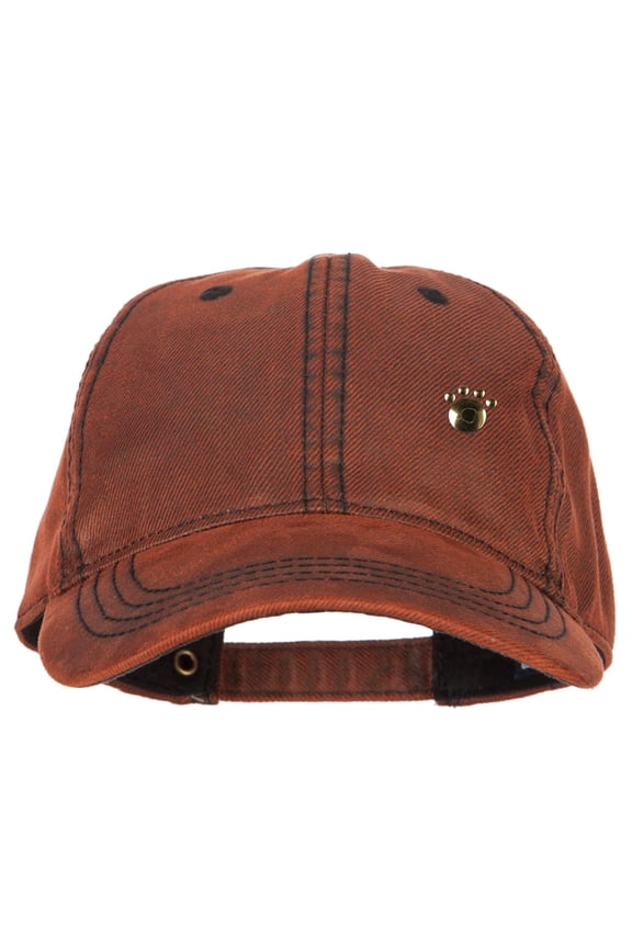 Animals Paw Prints Iron on Hotfix Patched Washed Deluxe Unstructured Wax Cotton Cap - Maroon OSFM