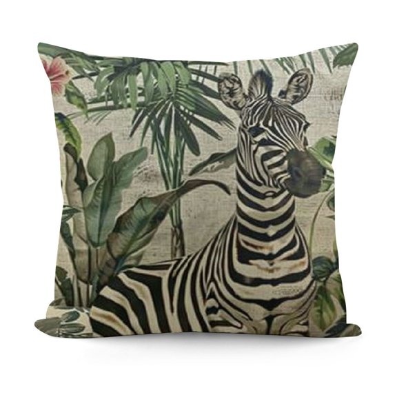 Animals Pillow Cover Zambezi Grey Elephant Monkeys Cushion Case African Animal Pattern Sofa Home Décor