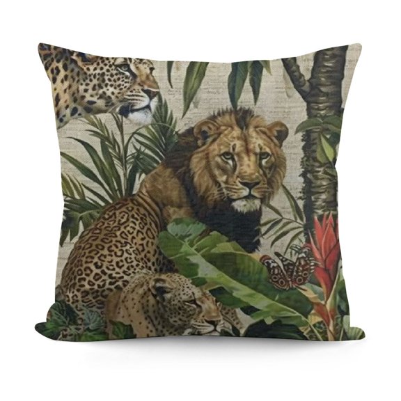 Animals Pillow Cover Zambezi Grey Elephant Monkeys Cushion Case African Animal Pattern Sofa Home Décor