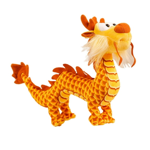Animals Plush Toy Lunar Year Plush Dragon for Couch Lunar New Year Gift Car Yellow