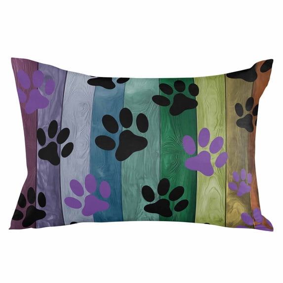 Animals Pow Throw Pillow Cover 20 x 30 Inch Decorative Pillow Cover Cartoon Colorful Wooden Grain Vintage Lumbar Pillowcase Seasonal Rectangle Cushion Case for Couch Sofa Bed Living Room