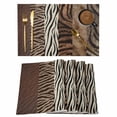 thumbnail image 1 of Animals Printed Striped Placemats Set of 8 Rustic Country Zebra Textured Place Mats Indoor Wipeable Table Mats Washable Cloth Dining Table Placemats for Kitchen Holiday Party Home Decor 13x19 Inch, 1 of 9