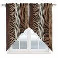 thumbnail image 1 of Animals Printed Striped Swag Valances for Windows 2 Pack, Kitchen Window Curtains 36 Inch Length, Rustic Country Zebra Textured Privacy Swag Curtains for Living Room/Bathroom with Rod Pocket 36"x36", 1 of 8