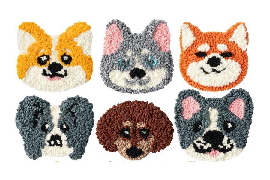 Animals Punch Needle Coasters Kit,6-pattern punch needle Needle Coasters Kit ,Punch Art for Beginners,Suitable for Home Decoration