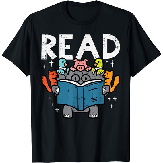 Animals Read Reading Book Librarian Across America Kids T-Shirt