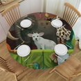 Animals Round Tablecloth,Table Cover for Indoor Outdoor Party
