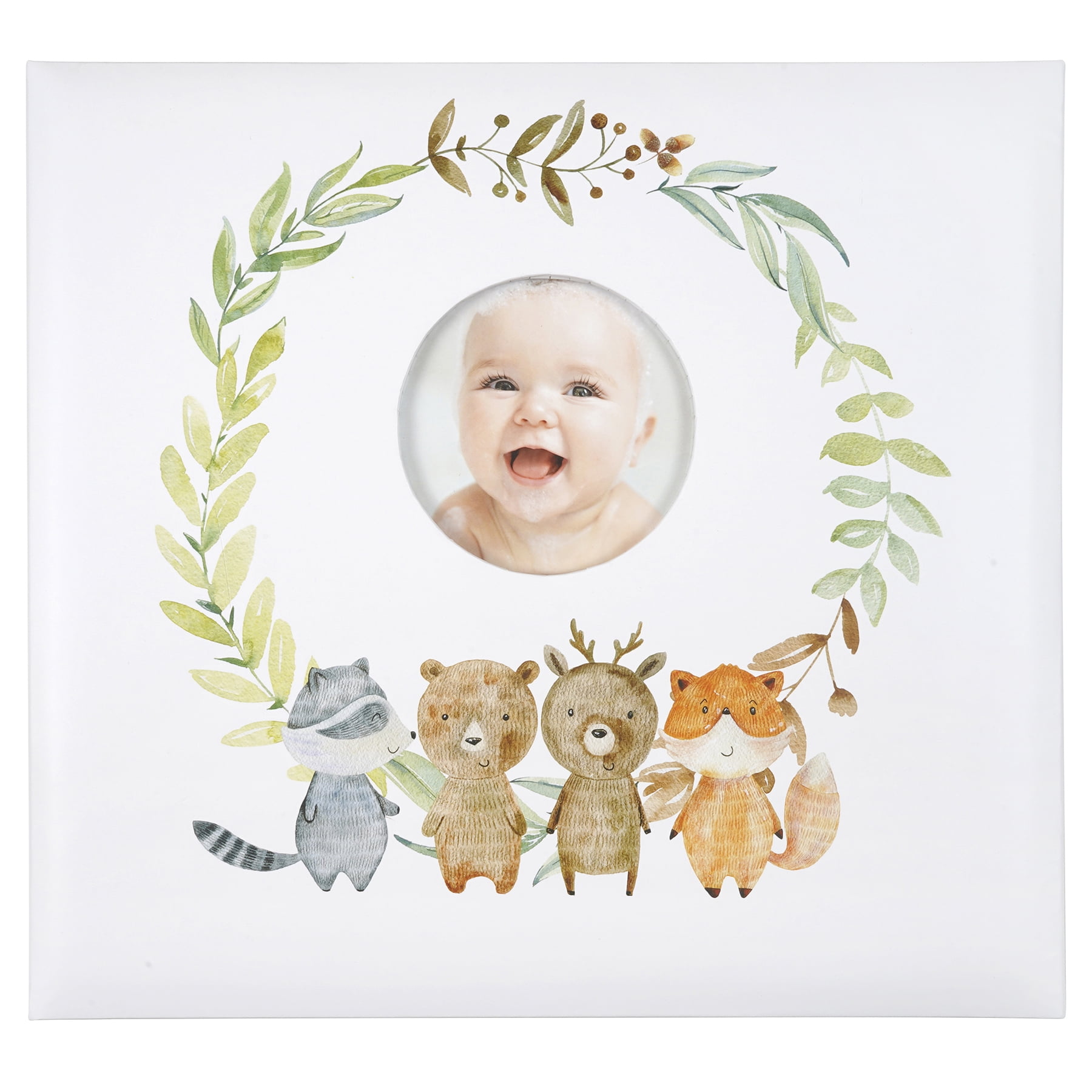 White Rectangular Scrapbook Album with Cute Animal Design