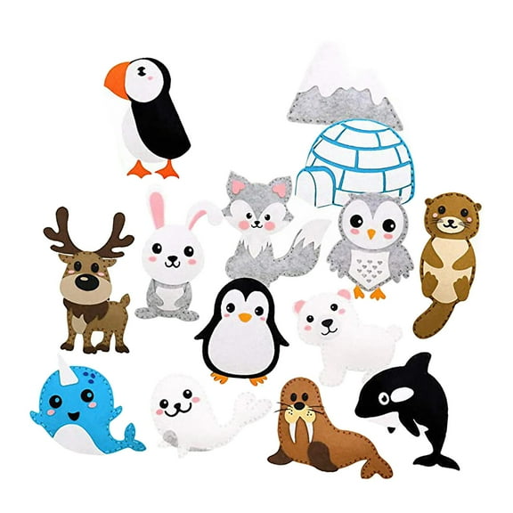 Animals Sewing Kit Kids Craft and Sew Set Felt Plush for Beginners Make Your Own Winter Animals Creative Projects Kits