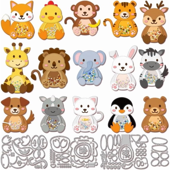 Animals Shaker Cutting Dies for Card Making Giraffe Penguin Shaker Cut Die for DIY Scrapbooking Journal Embossing