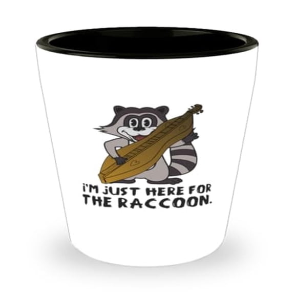Animals Shot Glass, I'M Just Here For The Raccoon, Cute Wildlife Gift, Mini Glassware, 1.5oz Cup