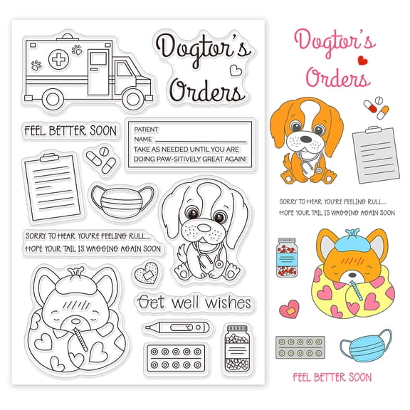 Animals Silicone Clear Stamps Dogs Transparent Stamps for Birthday Cards Making DIY Scrapbooking Photo Album Decoration Paper Craft DIY