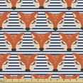 thumbnail image 1 of Ambesonne Animals Fabric by the Yard Upholstery, Foxes on Stripes, 1 Yard, Vermilion and Champagne, 1 of 5