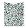 thumbnail image 1 of Animals Soft Flannel Fleece Throw Blanket, Cartoon Panda Bear Heads Along Different Mimics in Childish Style Leaves Motif, Cozy Plush for Indoor and Outdoor Use, 70" x 90", Multicolor, by Ambesonne, 1 of 6