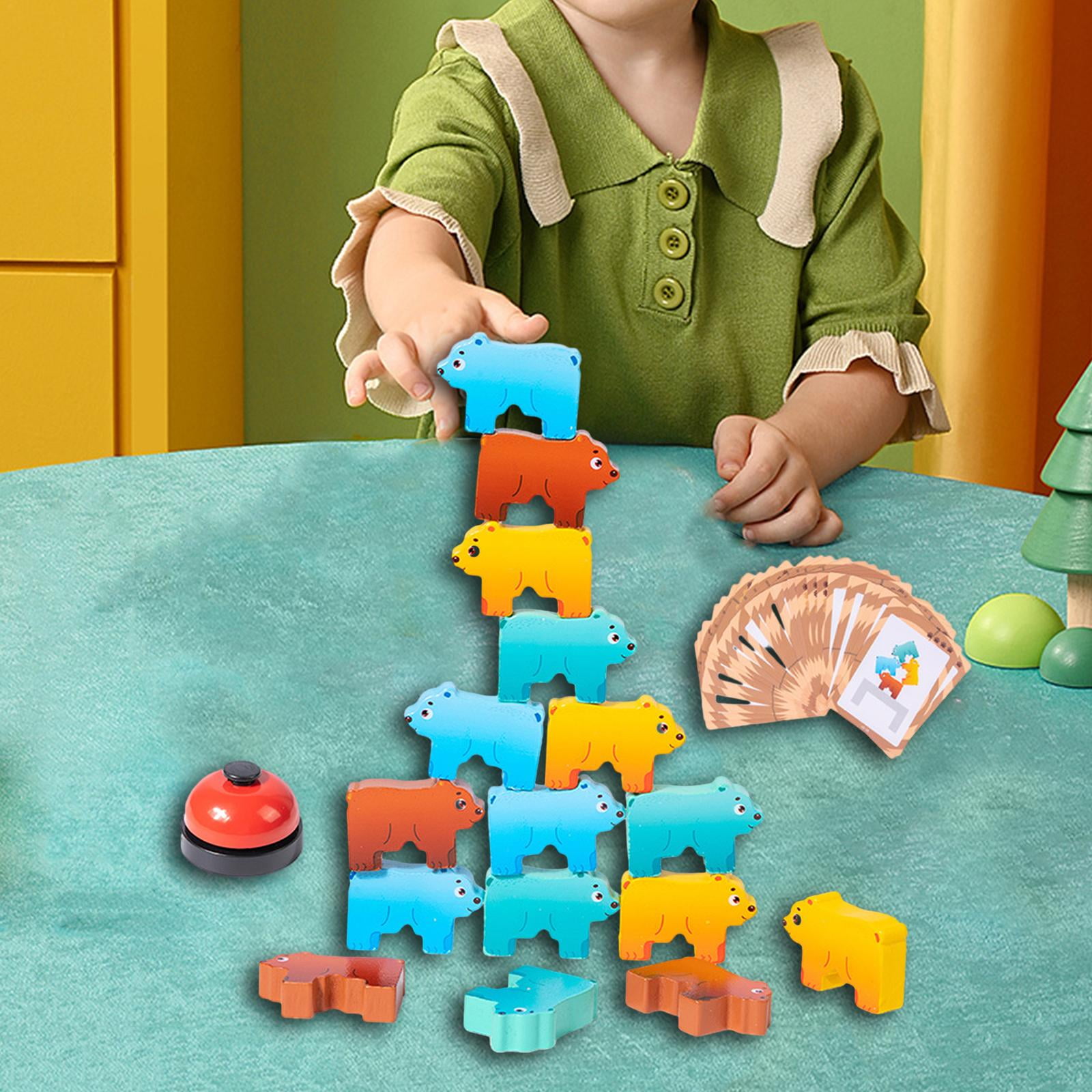 Animals Stacking Blocks Montessori Preschool Fine Motor Skill Activities, Wooden Stacking Toy