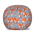 thumbnail image 1 of Animals Storage Toy Bag Chair, Theme Foxes on Striped Background Scandinavian Style Design, Stuffed Animal Organizer Washable Bag, Large Size, Vermilion and Champagne, by Ambesonne, 1 of 3