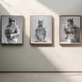 thumbnail image 1 of Animals Taking a Bath Abstract Funny Canvas Painting Print Wall Art for Living Room Bathroom Decoration Frameless, 1 of 7