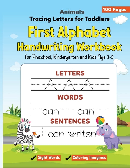 Animals Tracing Letters for Toddlers: First Alphabet Handwriting ...