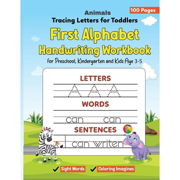Animals Tracing Letters for Toddlers: First Alphabet Handwriting ...