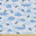 thumbnail image 1 of Ambesonne Animals Fabric by the Yard Upholstery, Birds Flying on Clouds, 1 Yard, Multicolor, 1 of 5