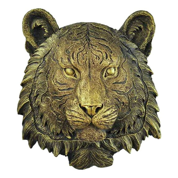 Animals Wall Art Bust Wall Decor Statue Wall Mounted Hand Painted Mounted Decoration for Outdoor Or Indoor Use Tiger