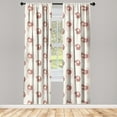 thumbnail image 1 of Animals Window Curtains, Modern Scandinavian Motif with Abstract Rounded Contemporary Ornaments, Lightweight Decor 2-Panel Set with Rod Pocket, Pair of - 28"x95", Eggshell and Champagne, by Ambesonne, 1 of 3