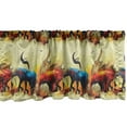 thumbnail image 1 of Animals Window Valance, Ancient Mural Inspired Oil Painted Like Elephant Sketches Print, Curtain Valance for Kitchen Bedroom with Rod Pocket, 54" X 18", Cream Vermilion and Scarlet, by Ambesonne, 1 of 2